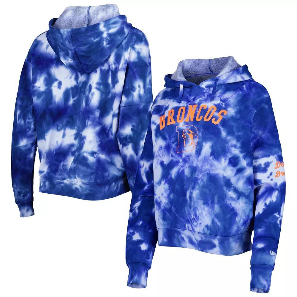 Womens New Era Royal Denver Broncos Cloud Dye Fleece Pullover Hoodie Product Image