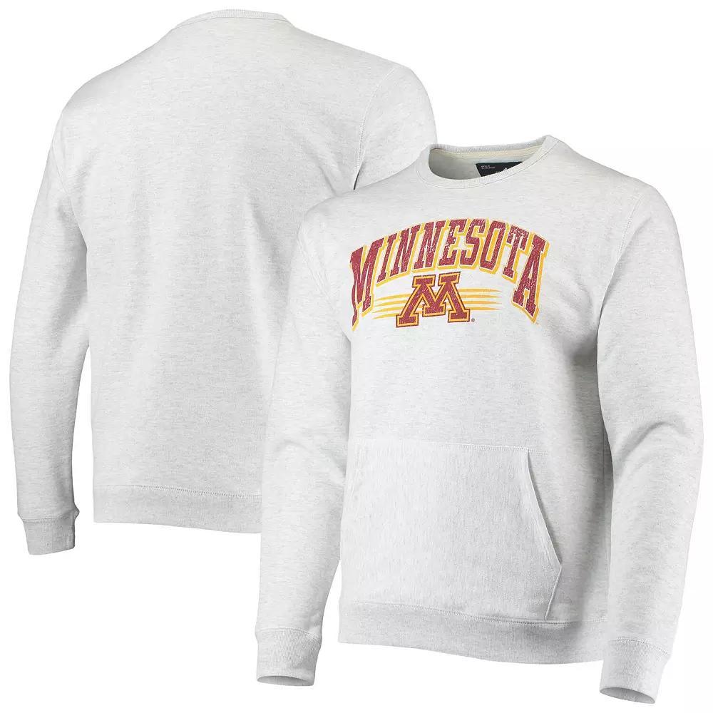 Men's League Collegiate Wear Heathered Gray Minnesota Golden Gophers Upperclassman Pocket Pullover Sweatshirt, Size: Large, Grey Product Image