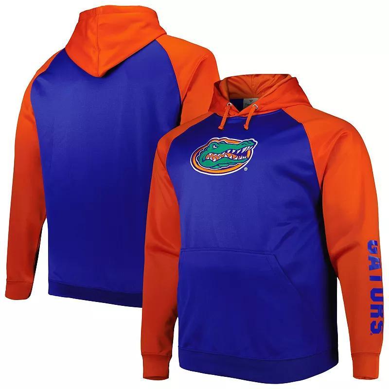 Men's Royal Florida Gators Big & Tall Raglan Fleece Pullover Hoodie, Size: 3XB, Blue Product Image