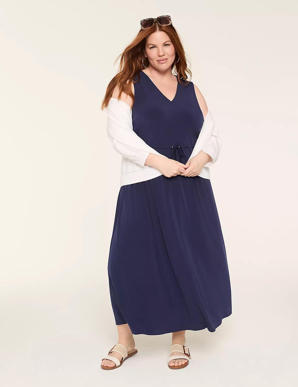 Swing Tie-Waist Jersey Maxi Dress Product Image