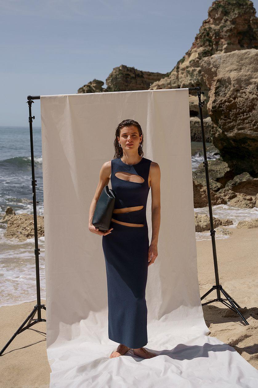 Fine Knitted Cut Out Maxi Dress Product Image