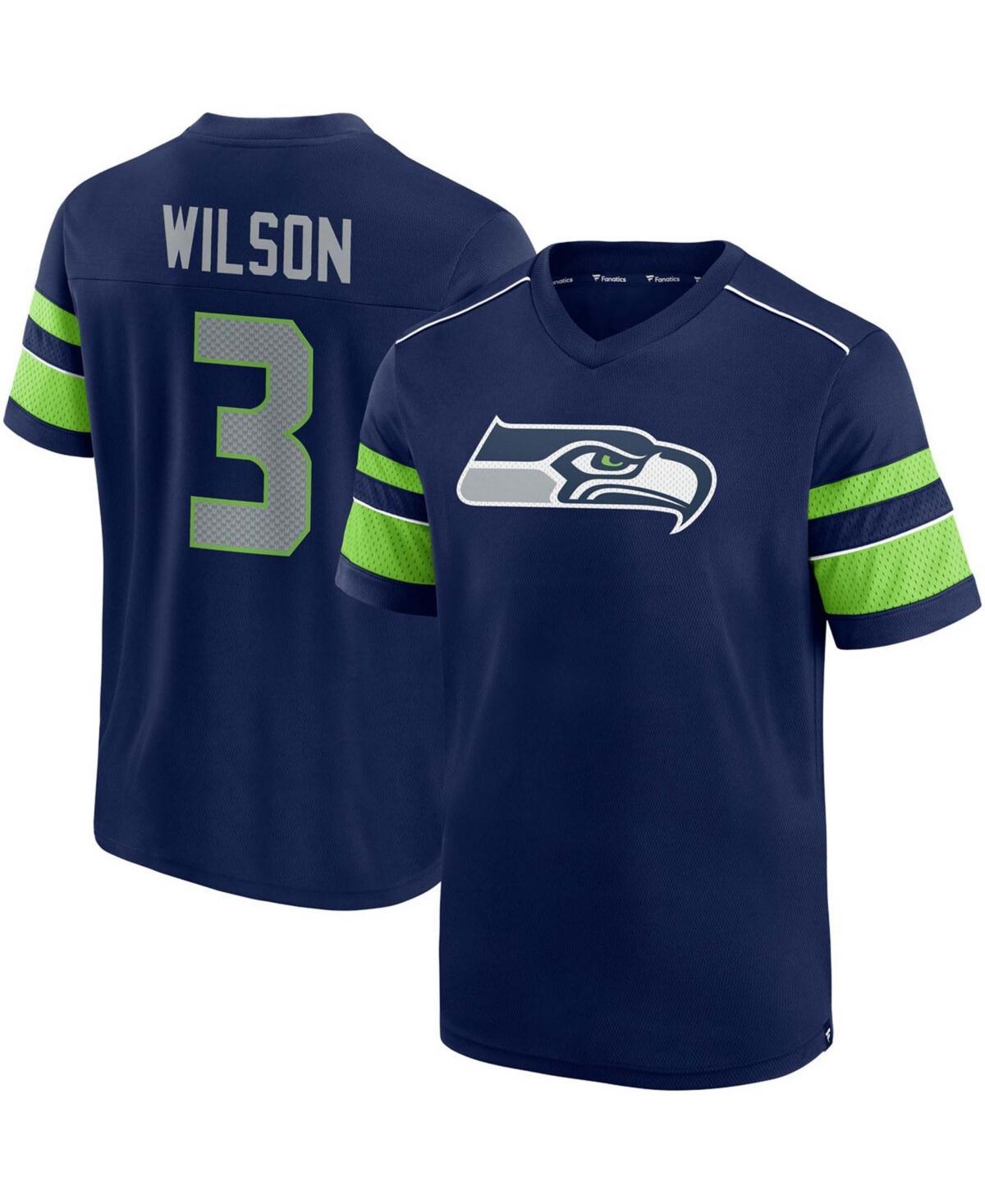 Men's Fanatics Branded DK Metcalf College Navy Seattle Seahawks Hashmark Name & Number V-Neck T-Shirt, Size: 2XL, Blue Product Image