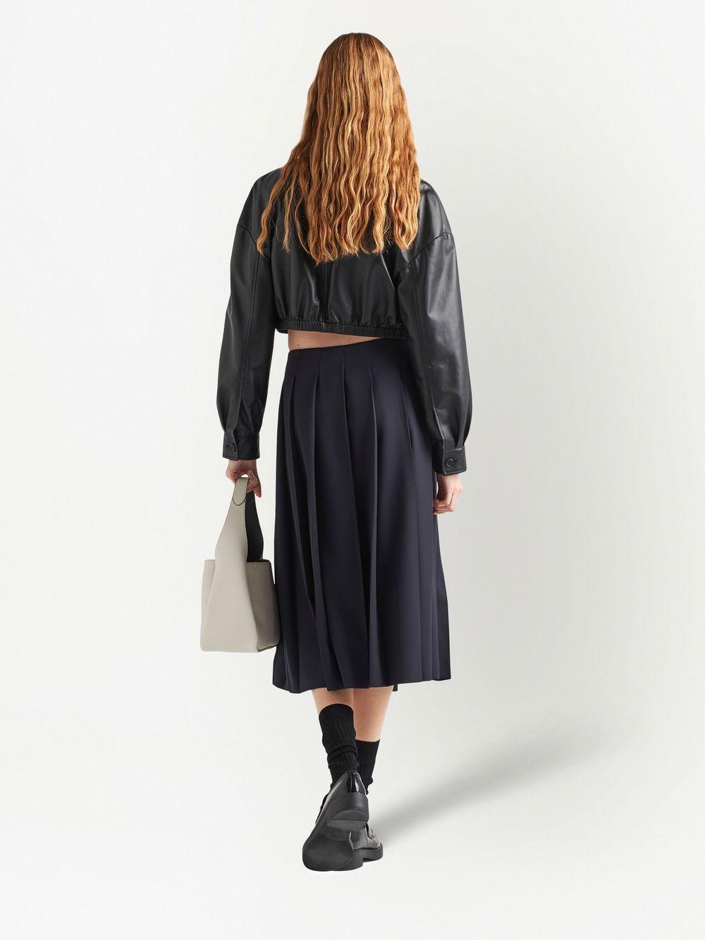 cropped leather jacket Product Image