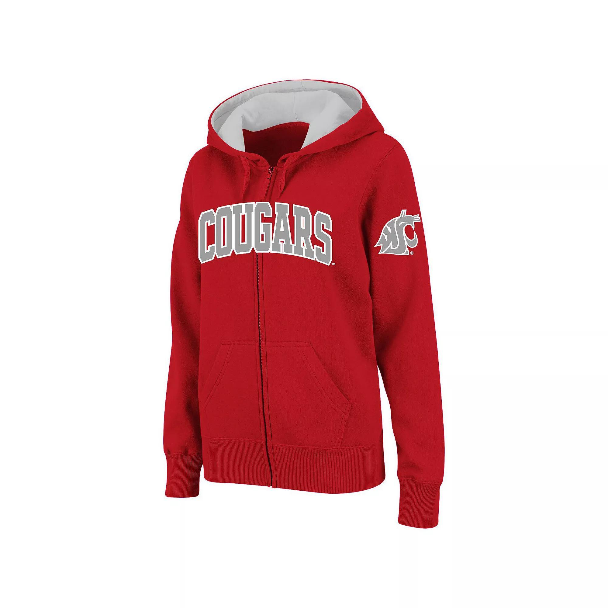 Women's Stadium Athletic Crimson Washington State Cougars Arched Name Full-Zip Hoodie, Size: Small, Wsc Red Product Image