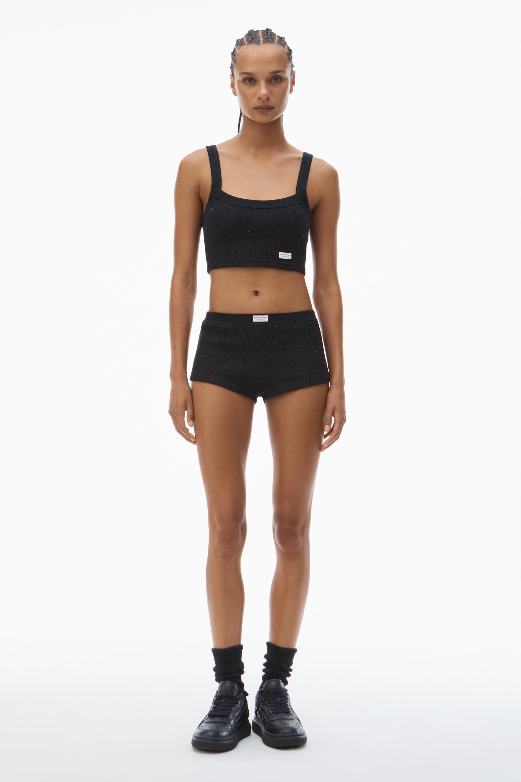 Crysal Hotfix Cami Dress In Waffle Knit Product Image