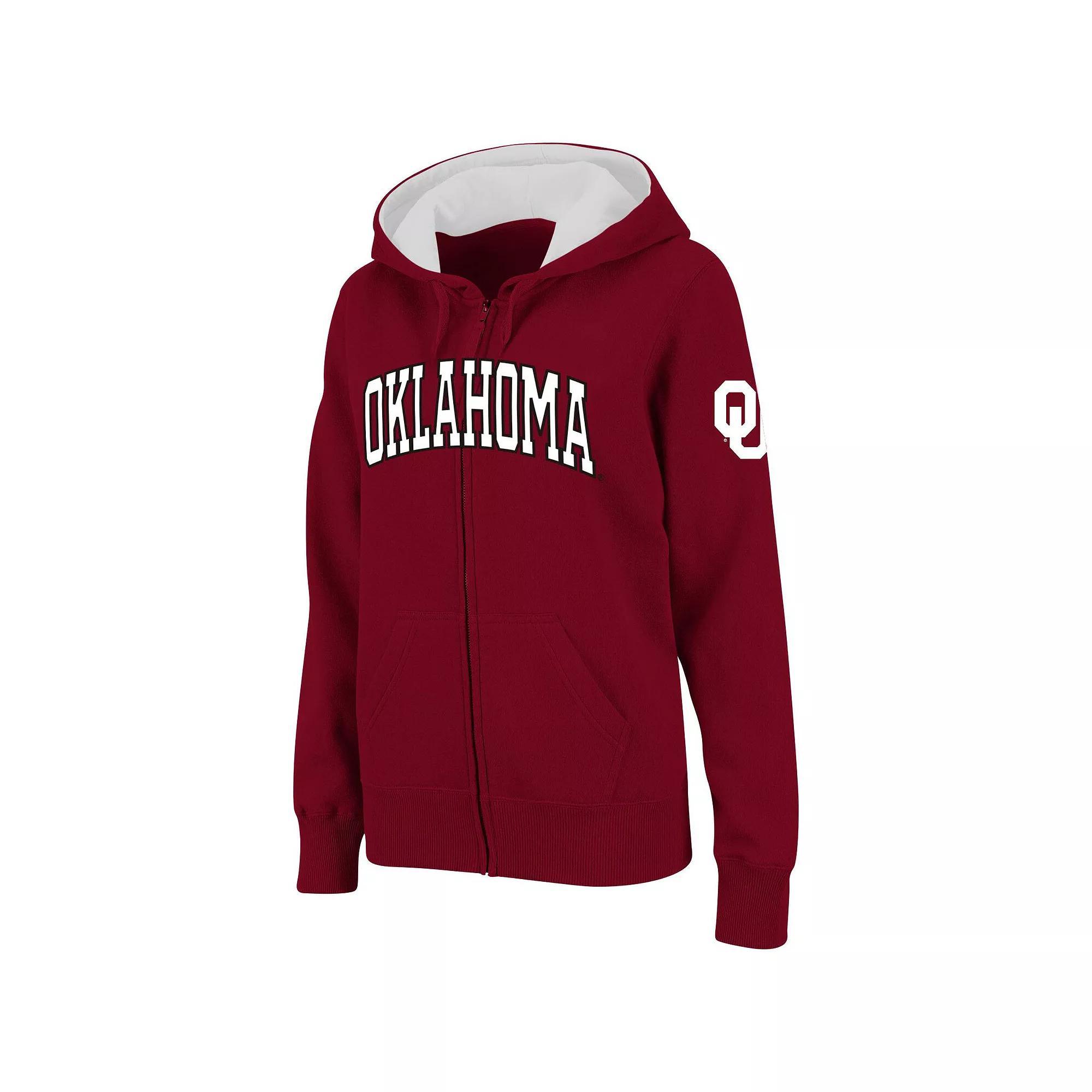 Women's Stadium Athletic Crimson Oklahoma Sooners Arched Name Full-Zip Hoodie, Size: Small, Red Product Image