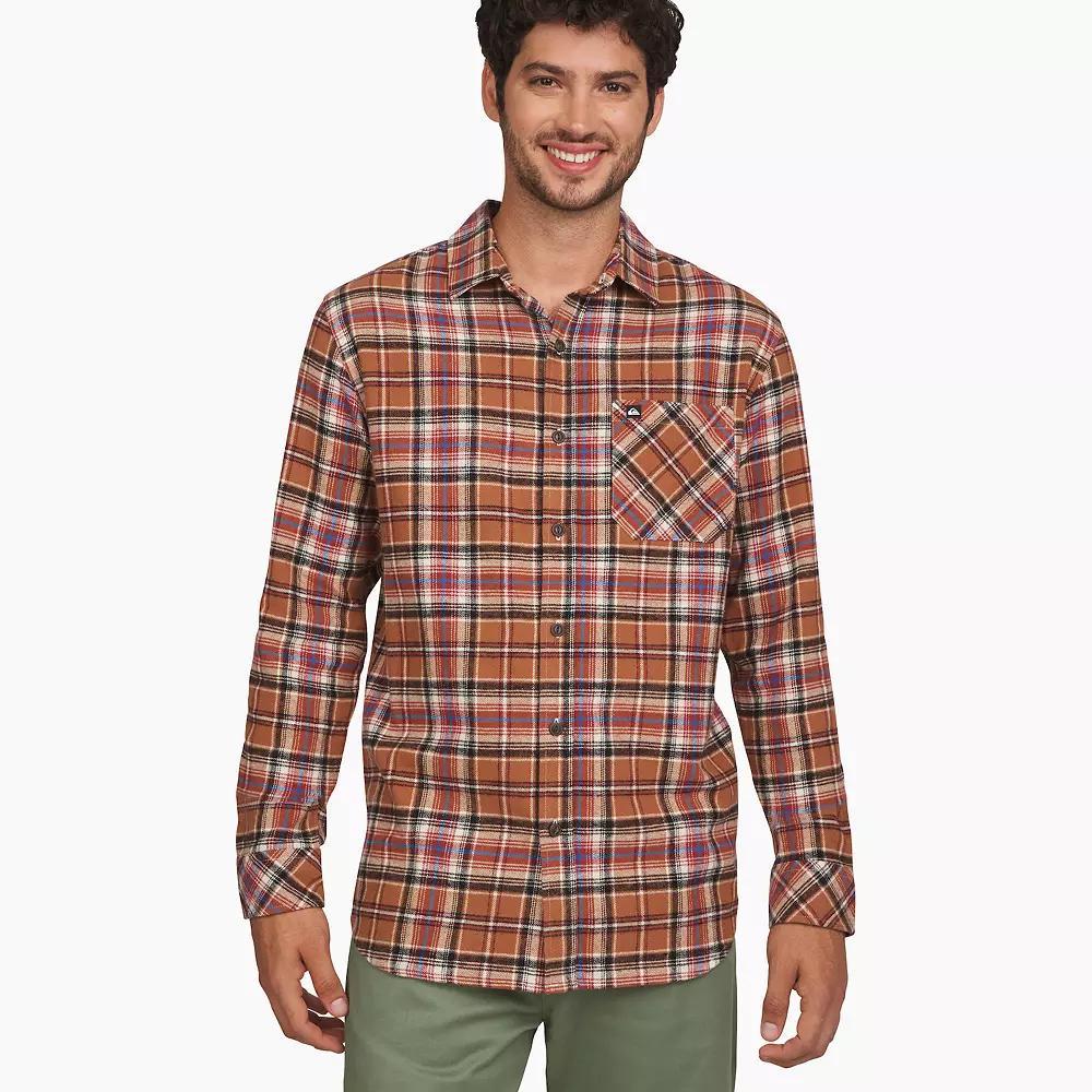 Men's Quiksilver Flannel Button Down Shirt, Size: Large, Rawhide Product Image