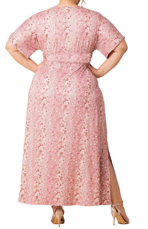 Pink Ditsy Floral Vienna Maxi Dress - Plus Product Image