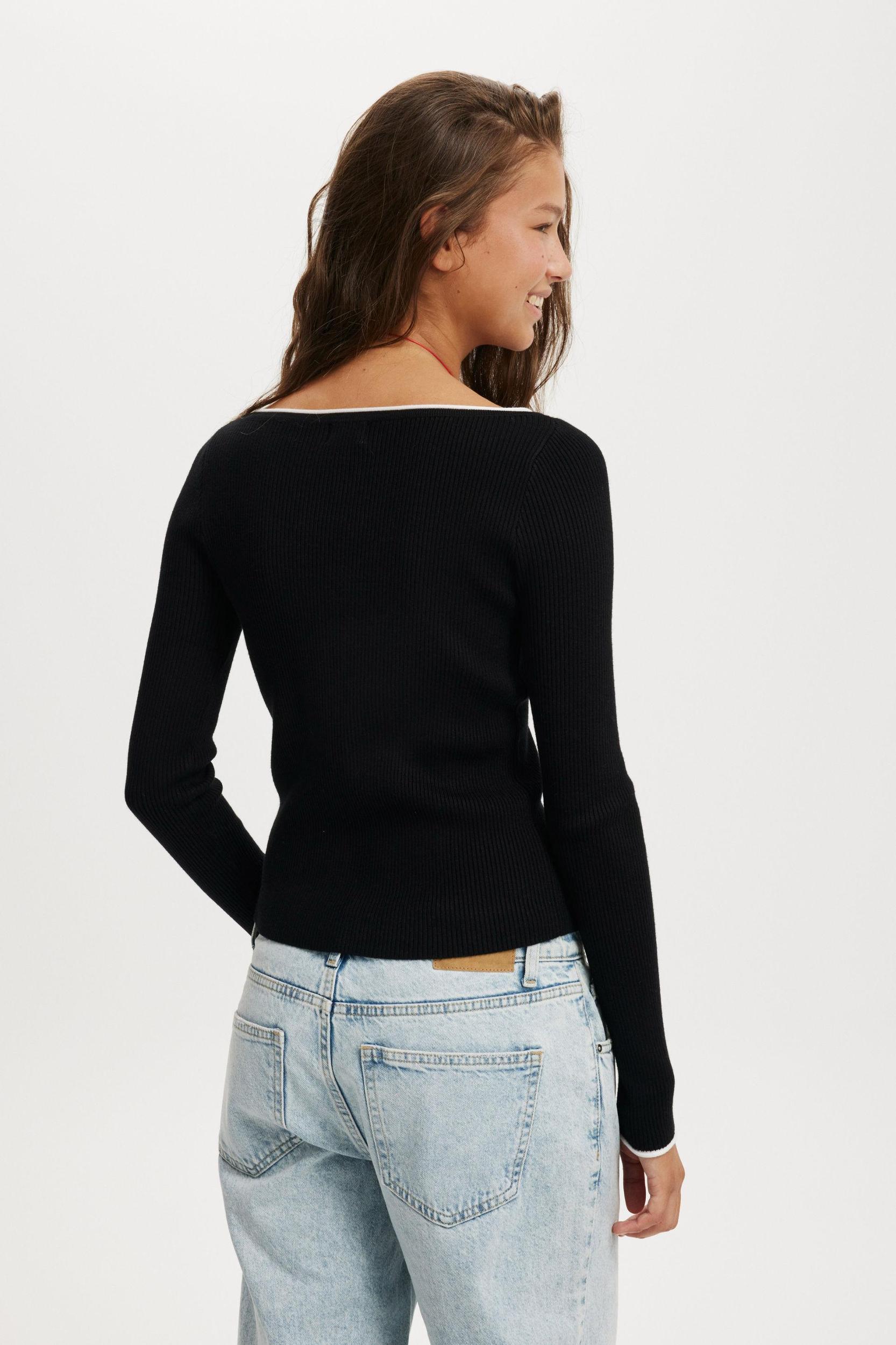 Everfine Boat Neck Knit Long Sleeve Product Image
