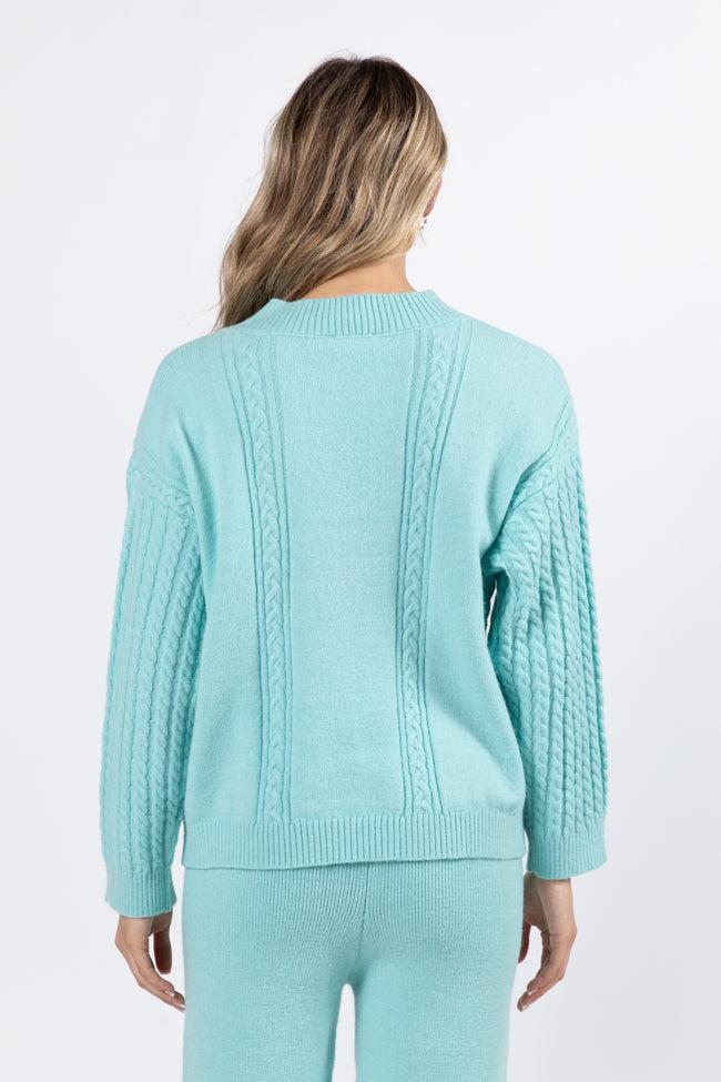 On My List Mint Cable Knit Sweater FINAL SALE Product Image