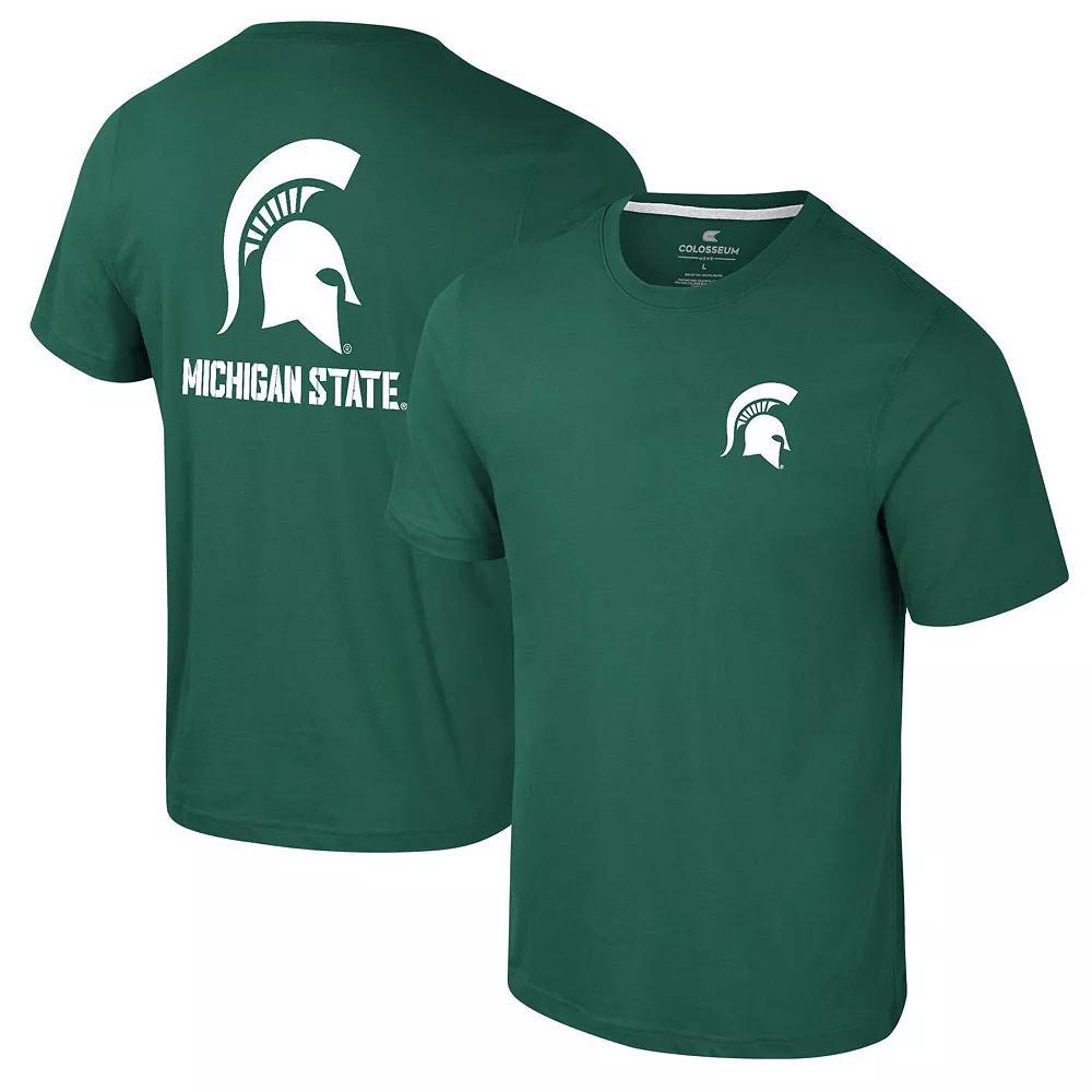 Men's Colosseum Green Michigan State Spartans Logo Lockup 2-Hit Active Blend T-Shirt, Size: XL Product Image