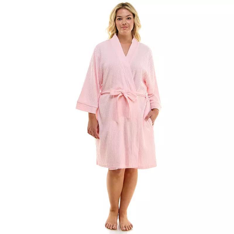 Plus Size Croft & Barrow® Kimono Robe, Women's, Size: 2XL, Grey Grey Product Image