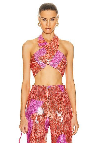SILVIA TCHERASSI Nahia Top in Pink,Orange Product Image