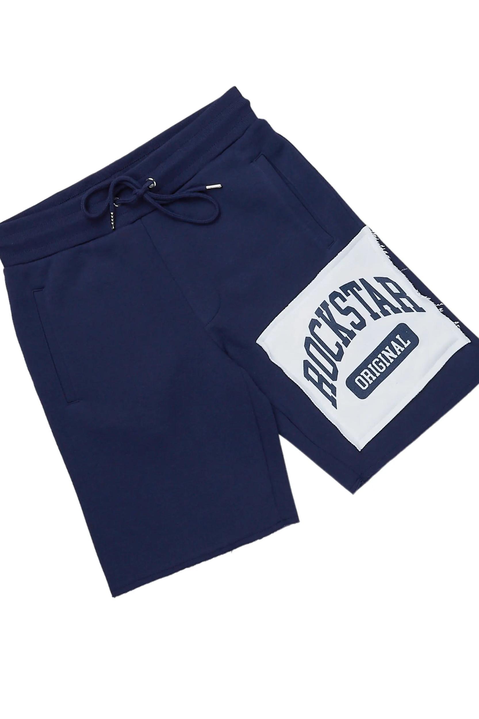 Jain White/Navy T-Shirt/Short Set Male Product Image