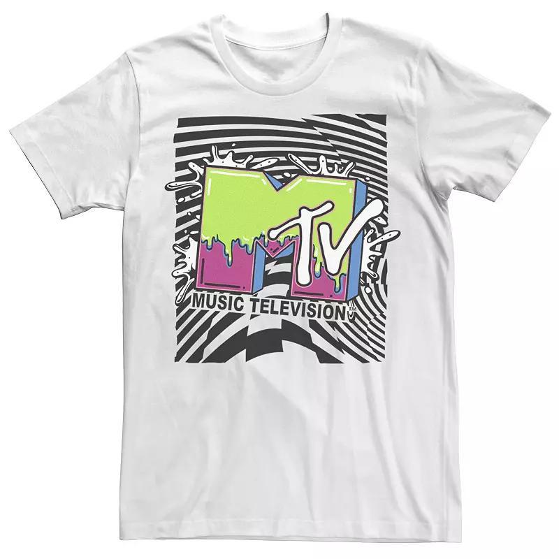 Big & Tall MTV Splatter Striped Logo Tee, Men's, Size: 3XL, White Product Image