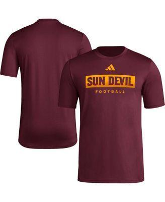 Mens adidas Maroon Arizona State Sun Devils Football Practice Aeroready Pregame T-shirt Product Image