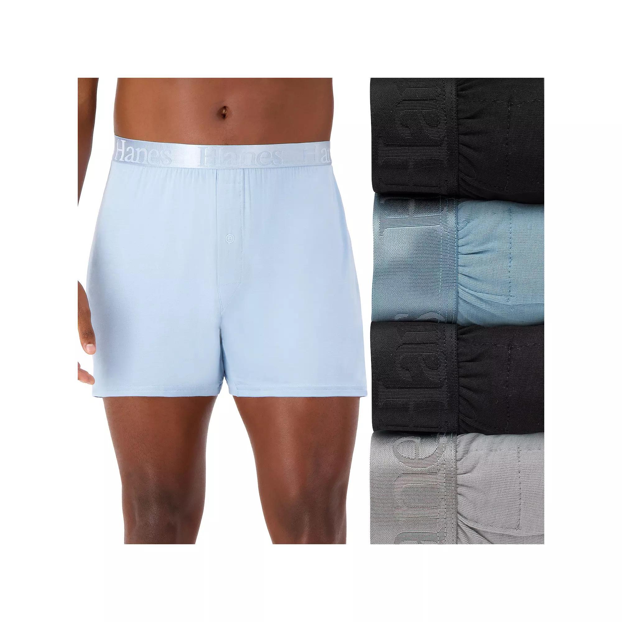 Hanes Originals Ultimate 3+1 Bonus Pack Mens SuperSoft Knit Boxers Product Image