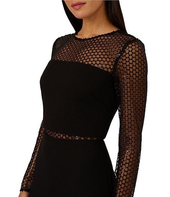 Adrianna by Adrianna Papell Crepe Knit Wide Leg Sequin Panel Jumpsuit Product Image