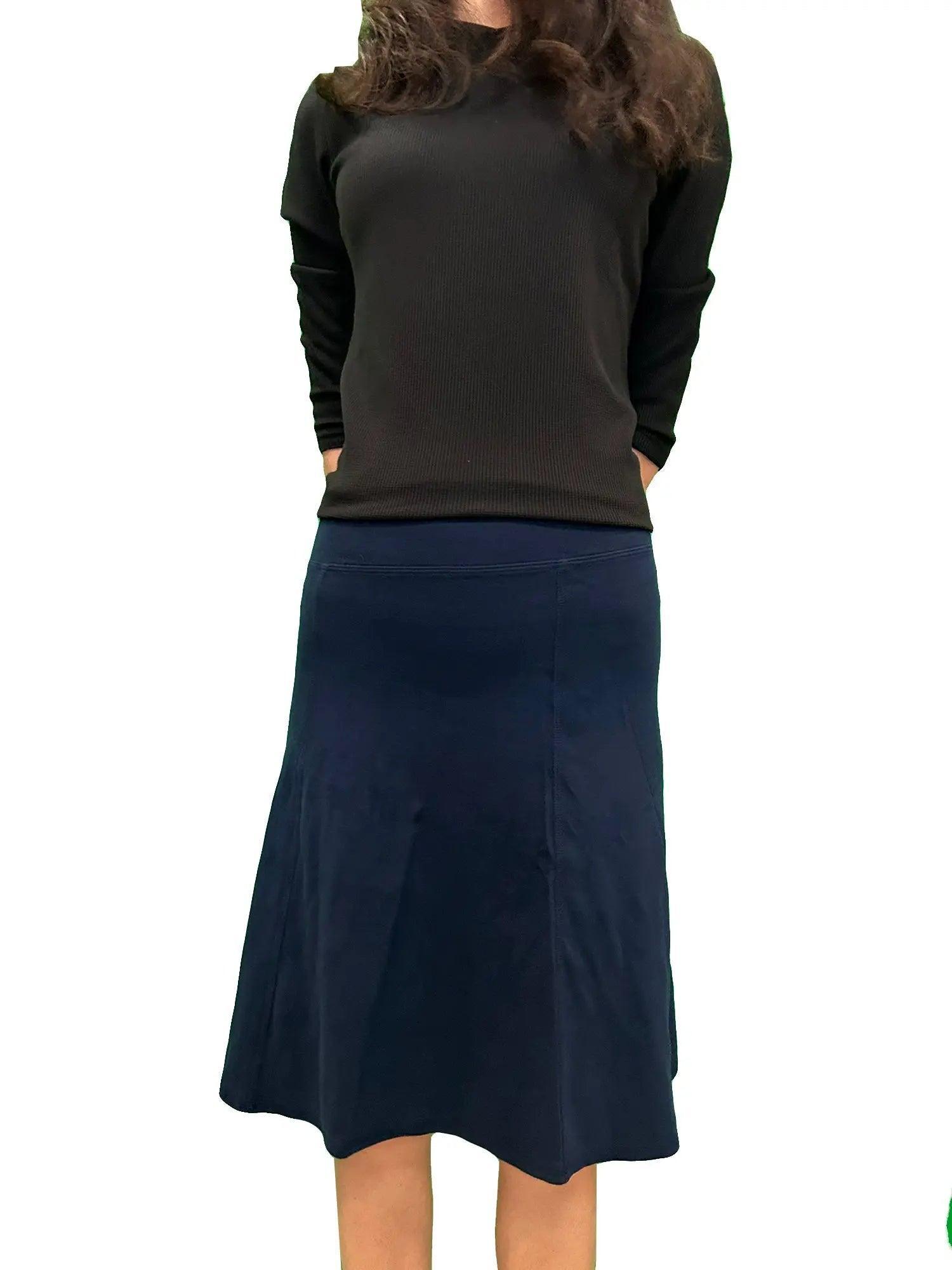 Hard Tail Forever Knee Length A-Line Rolldown Waist Skirt (Style B-126) Product Image