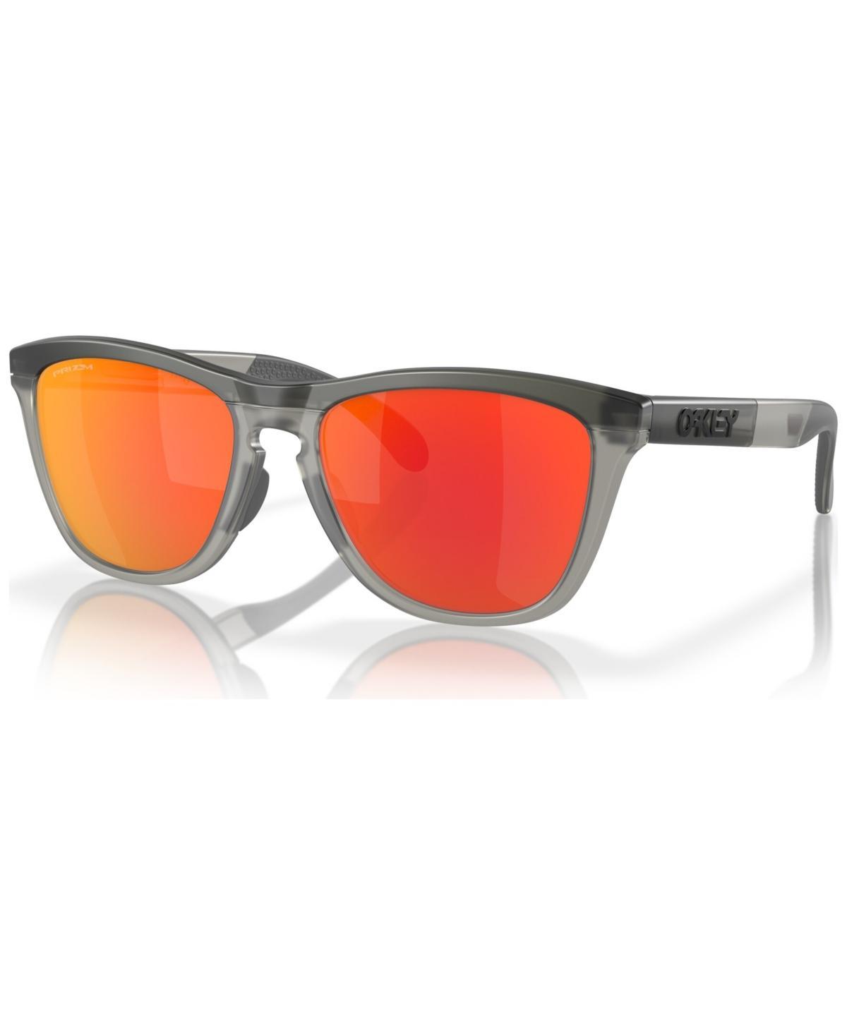 Oakley Mens OO9284 Frogskins Range 55mm Round Sunglasses - Matte Black/Prizm Grey Product Image