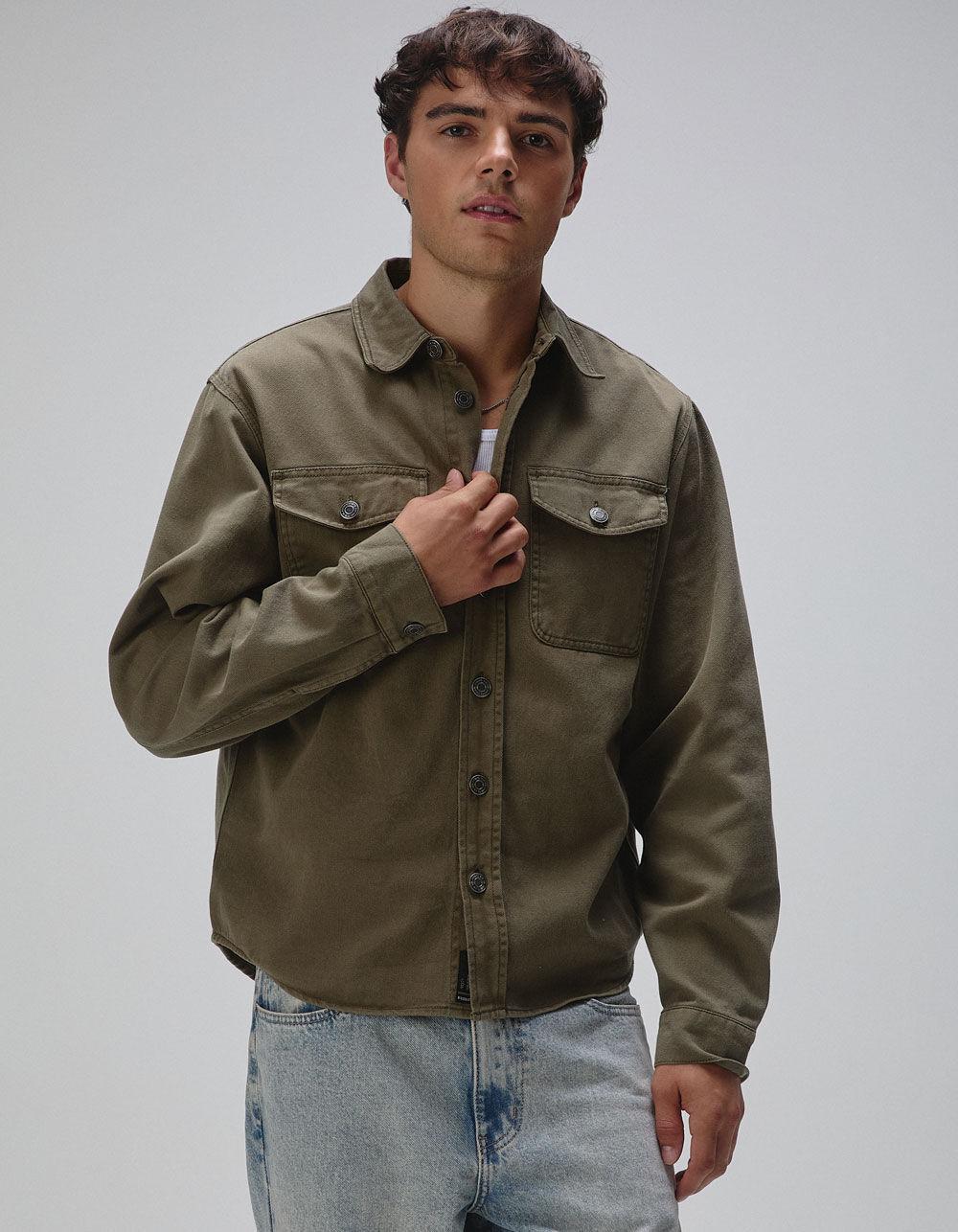 RSQ Mens Twill Overshirt - OLIVE Product Image