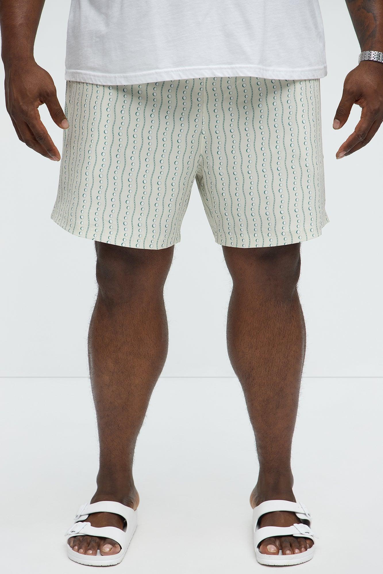 Pearl Printed Swim Mid Trunk - Cream/combo Product Image
