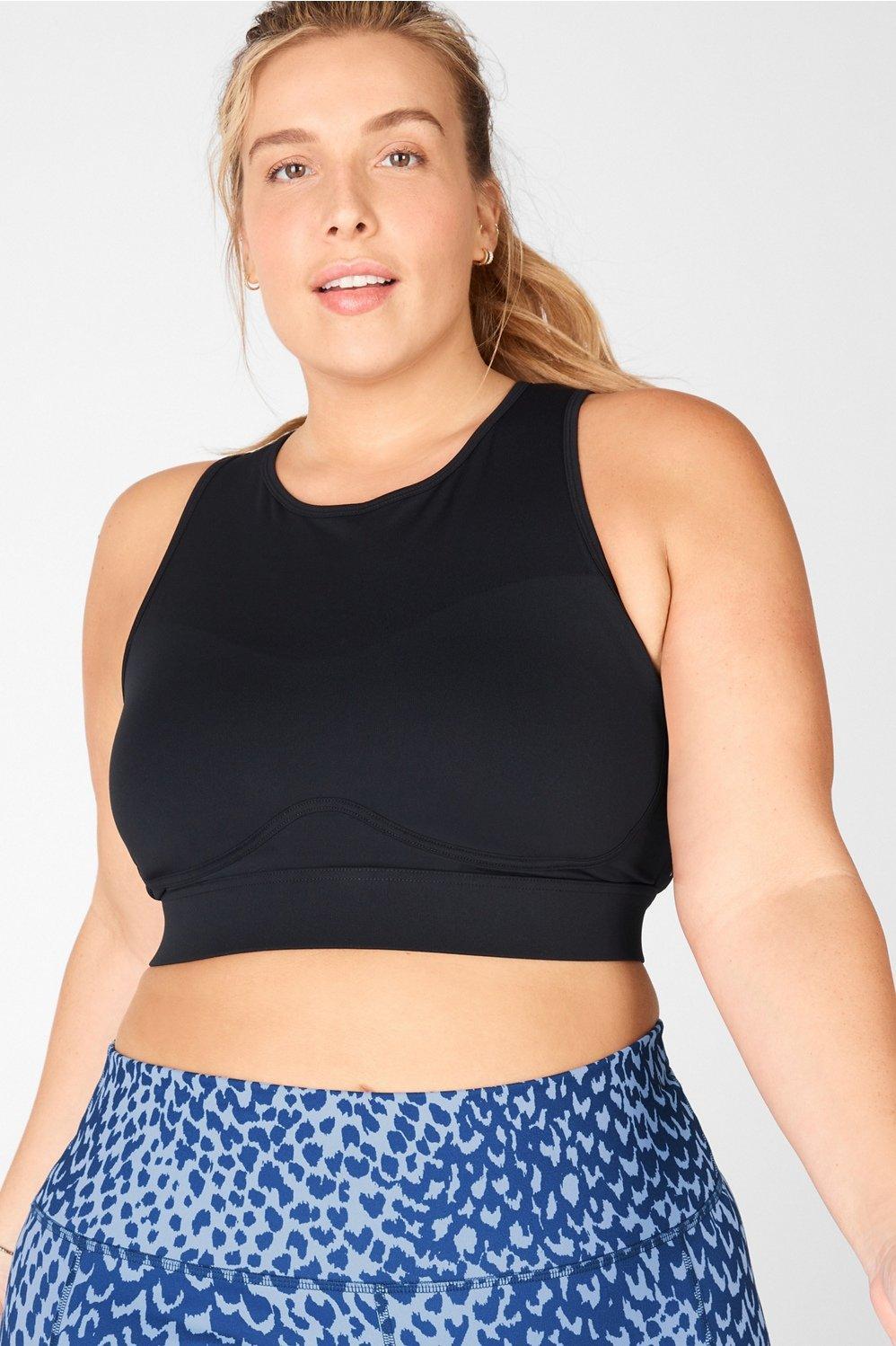 Fabletics Blare Cross Back Medium Impact Sports Bra Womens black Size XXS Product Image
