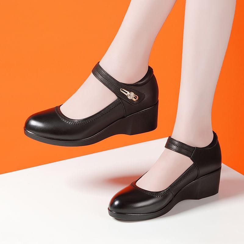 Platform Wedge Mary Jane Pumps Product Image