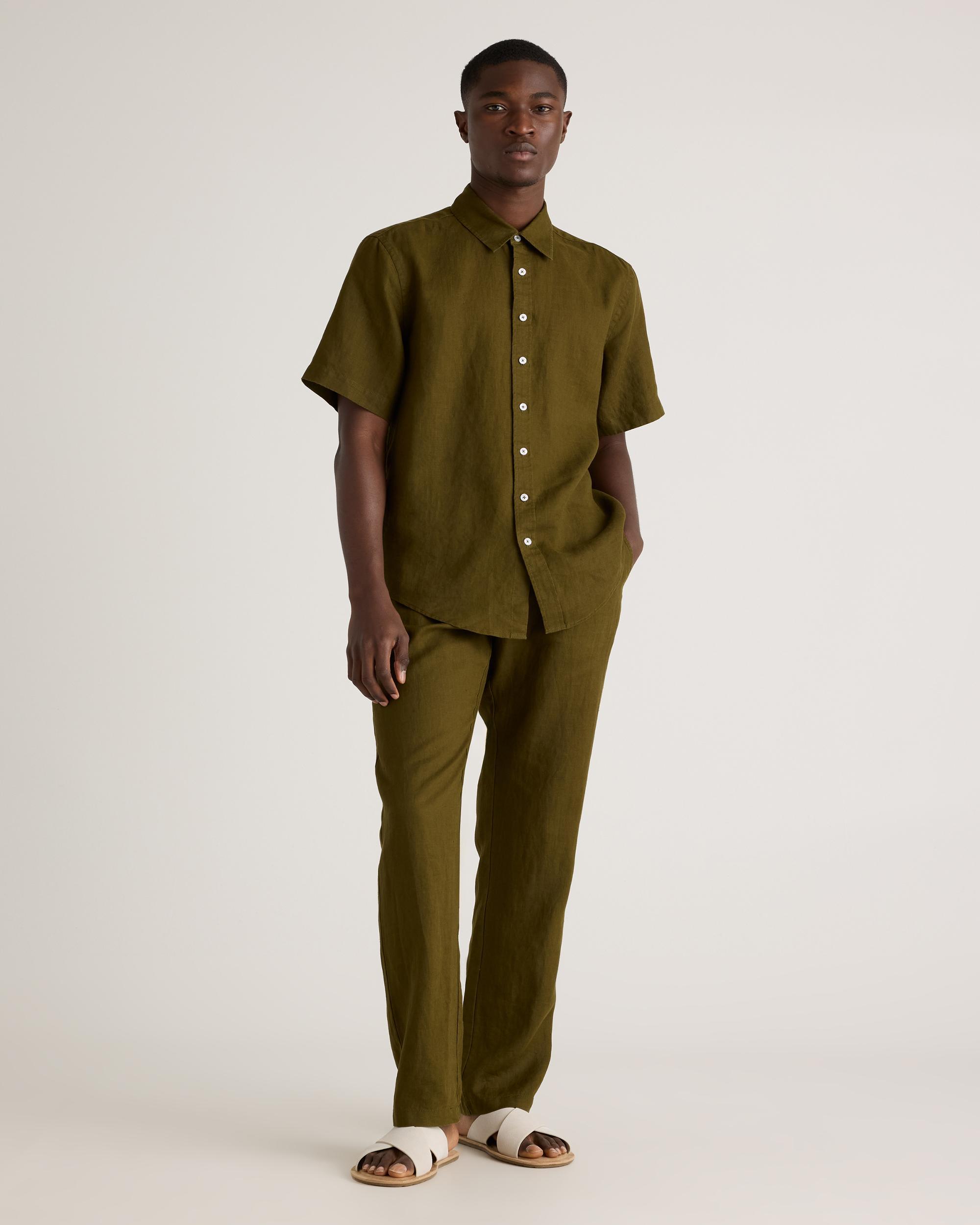 Quince | Men's 100% European Linen Relaxed Short Sleeve Shirt Product Image