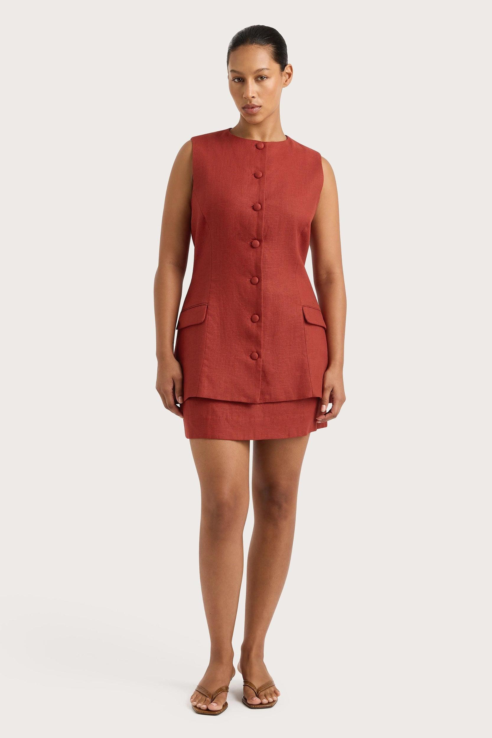 Jane Mini Skirt Garnet Product Image