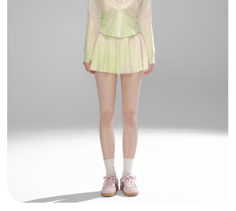 Set: Gradient Bikini Top + Swim Skirt + Jacket Product Image