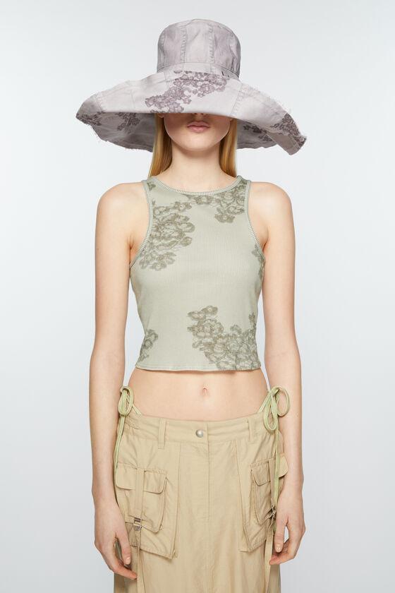 Printed lace tank top Product Image