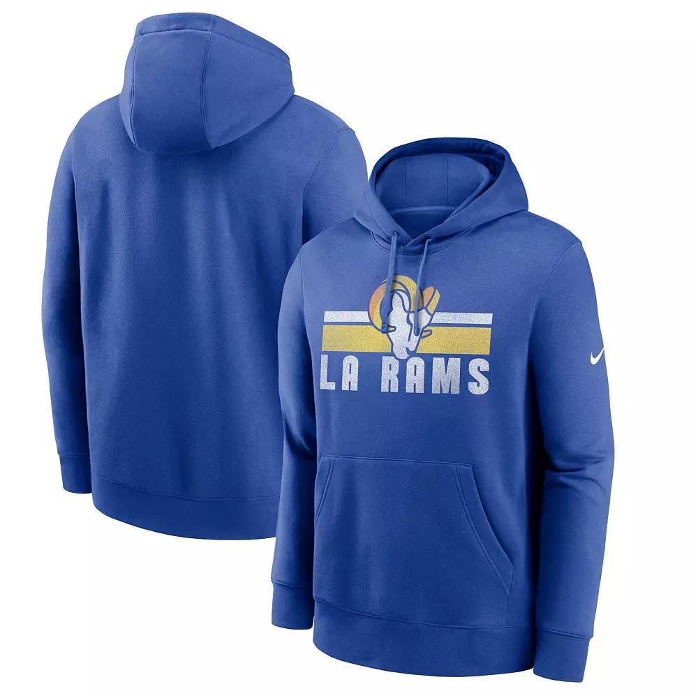 Men's Nike Royal Los Angeles Rams Club Fleece Pullover Hoodie, Size: 2XL, Blue Product Image
