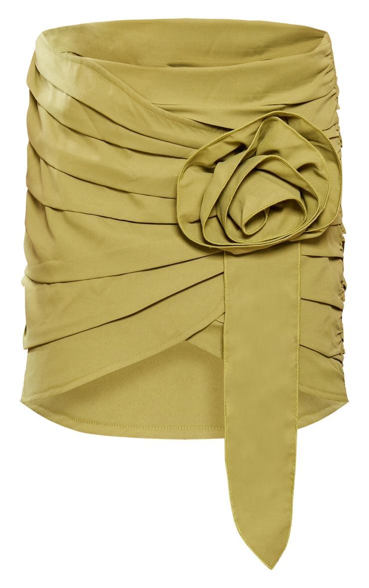 Olive Rose Detail Wrap Skirt Product Image