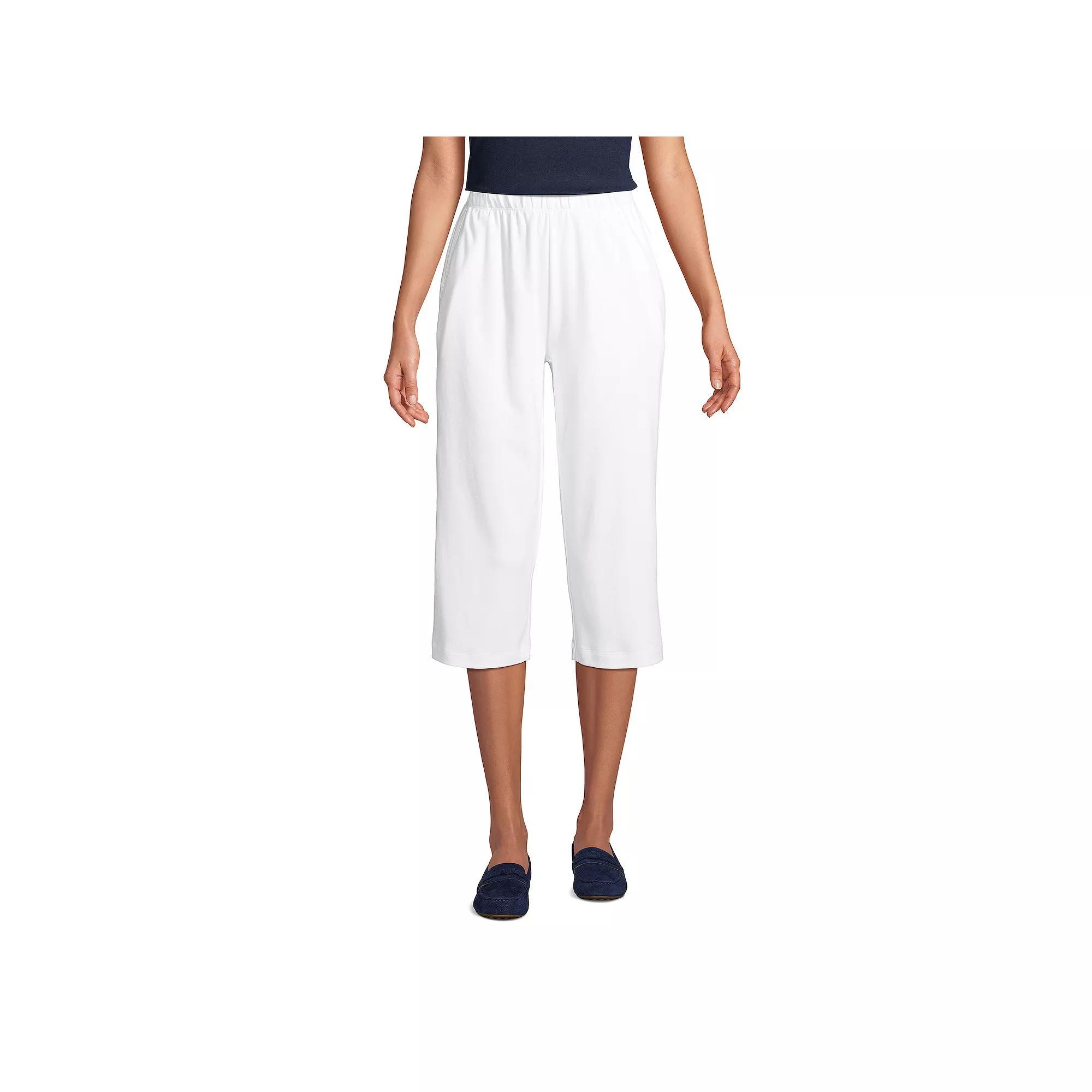 Women's Lands' End Sport High Waist Pull-On Capri Pants, Size: XL Tall, Black Product Image