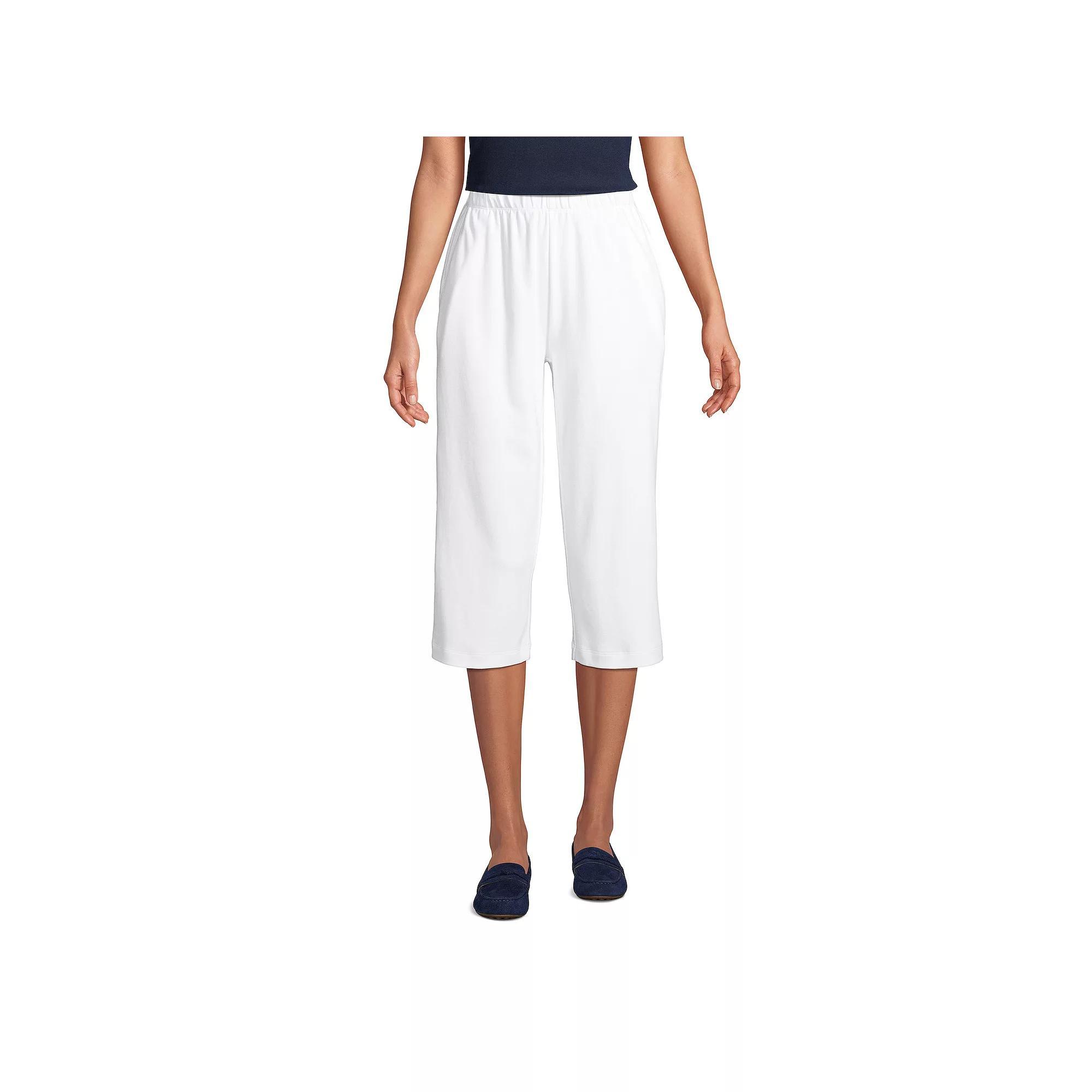 Women's Lands' End Sport High Waist Pull-On Capri Pants, Size: XL Tall, Black Product Image