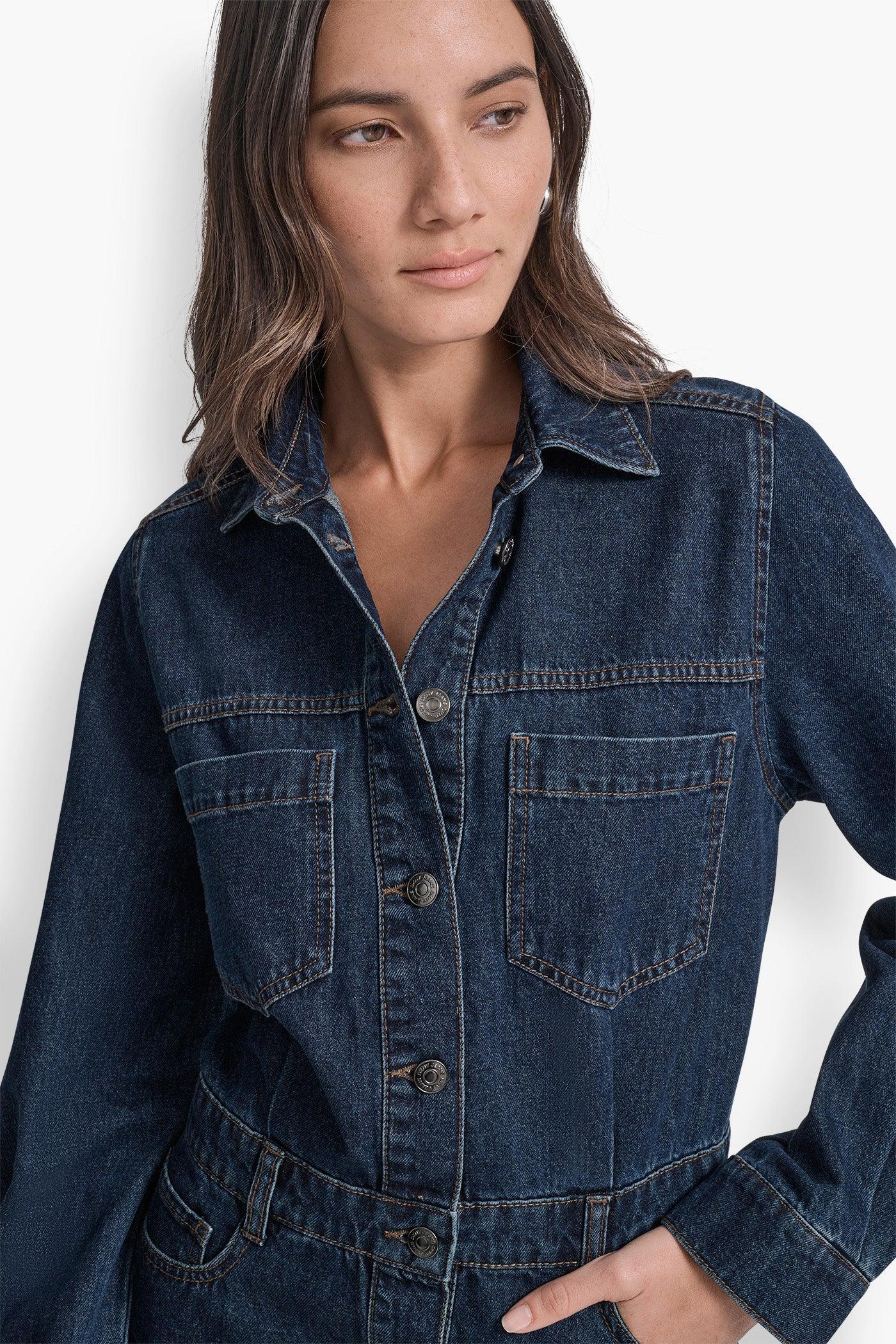 DENIM MINI SHIRT DRESS Product Image