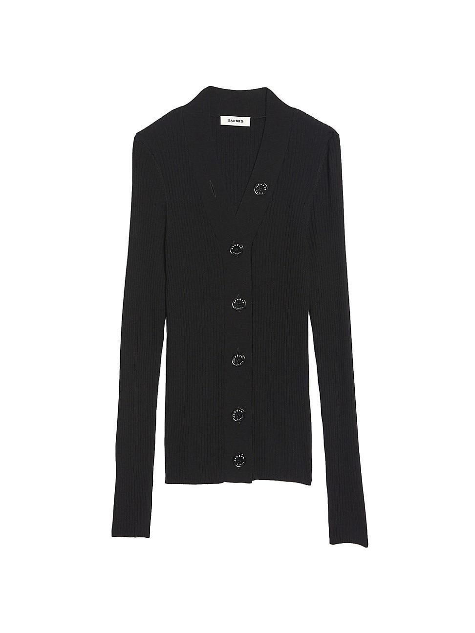 Sandro Gabrielle Ribbed Knit Cardigan Product Image