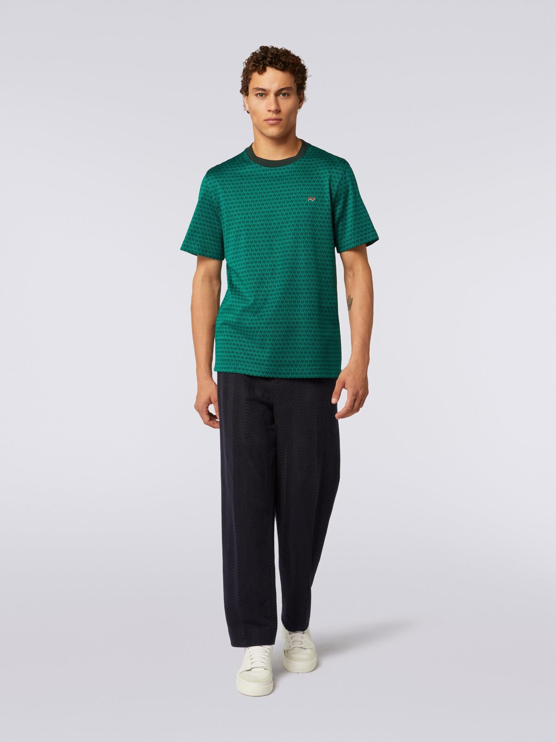 Crew-neck cotton T-shirt with embroidery Product Image