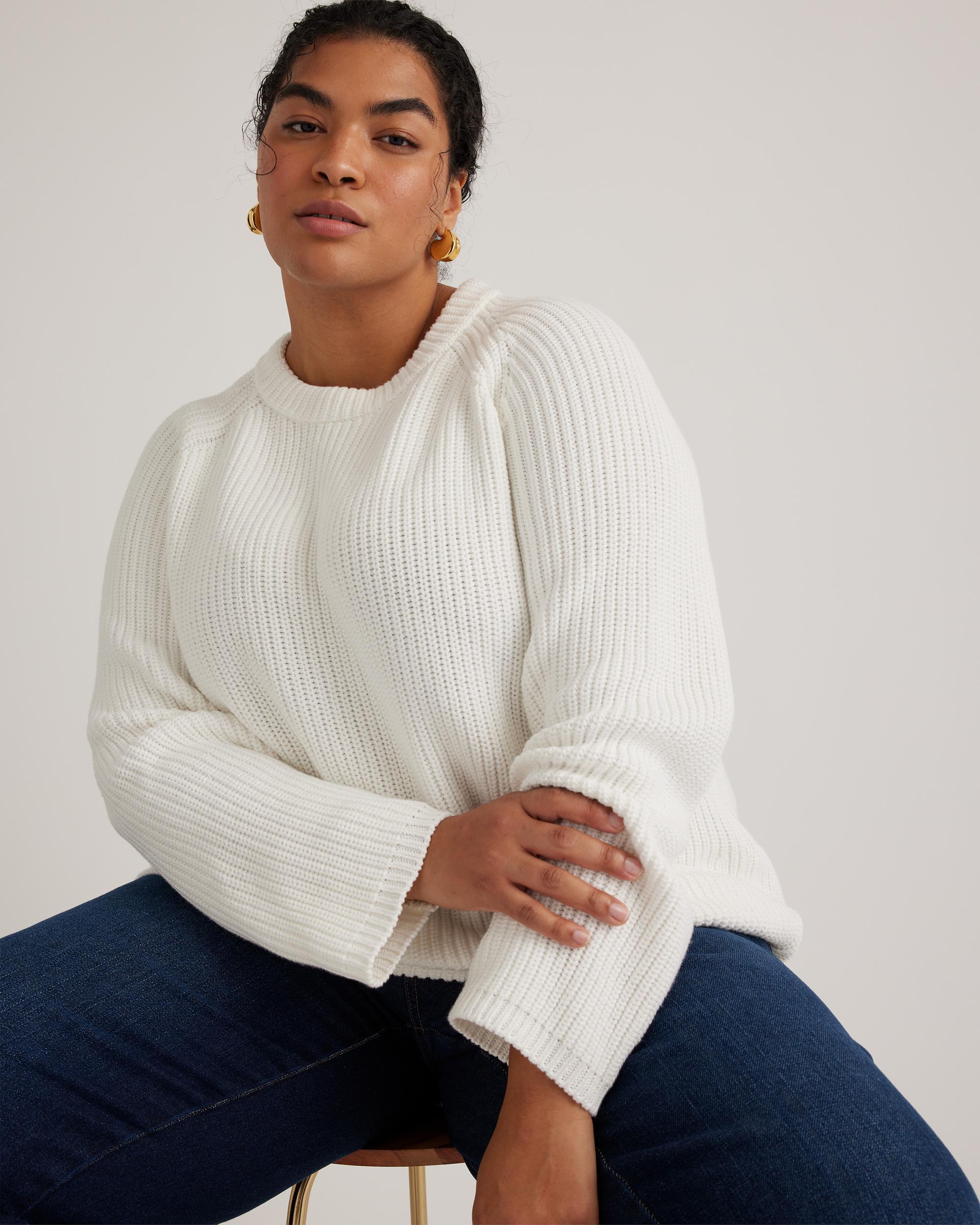 Quince | Women's Fisherman Crew Sweater Organic Cotton Product Image