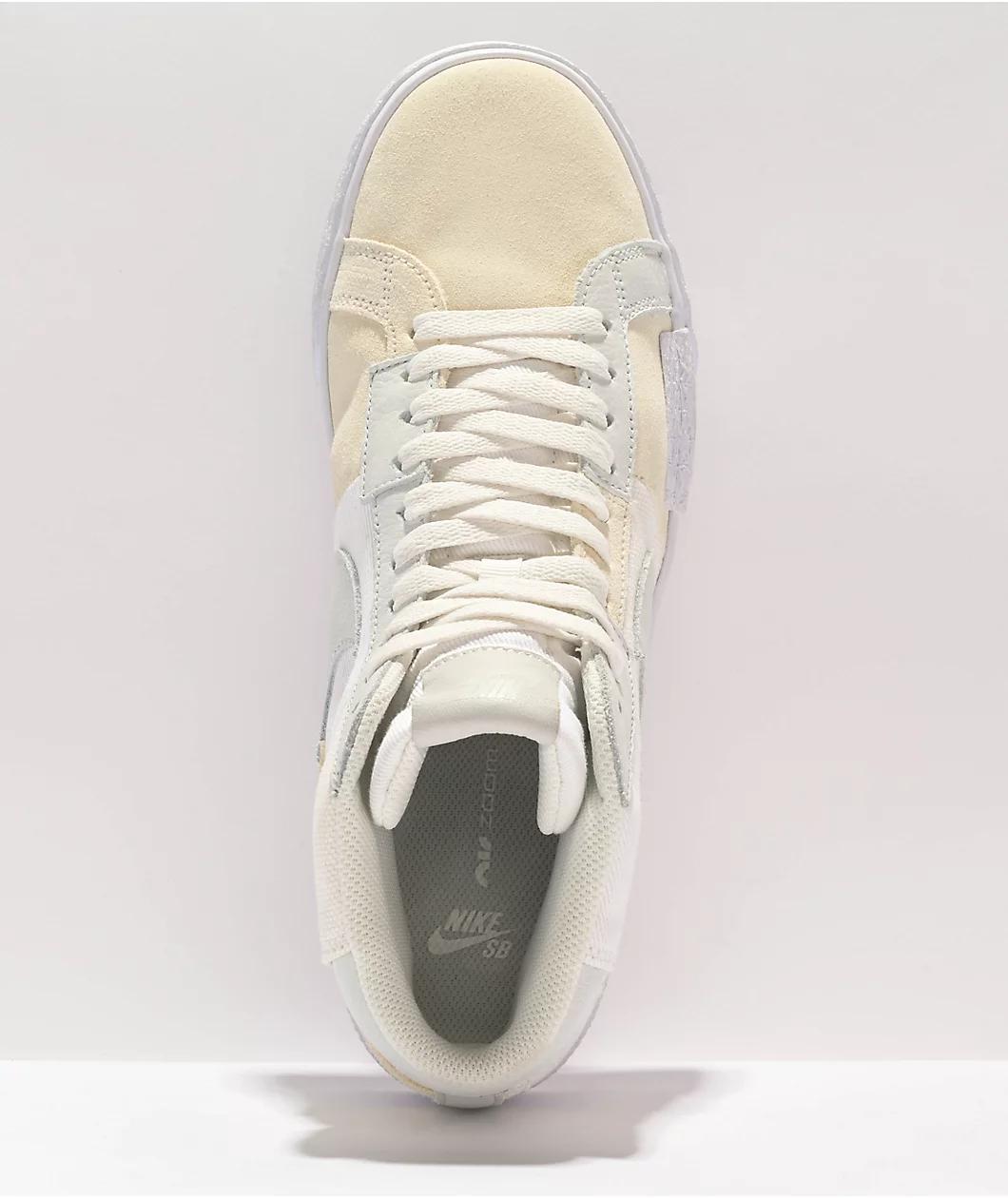 Nike SB Blazer Mid PRM Summit White Skate Shoes Product Image