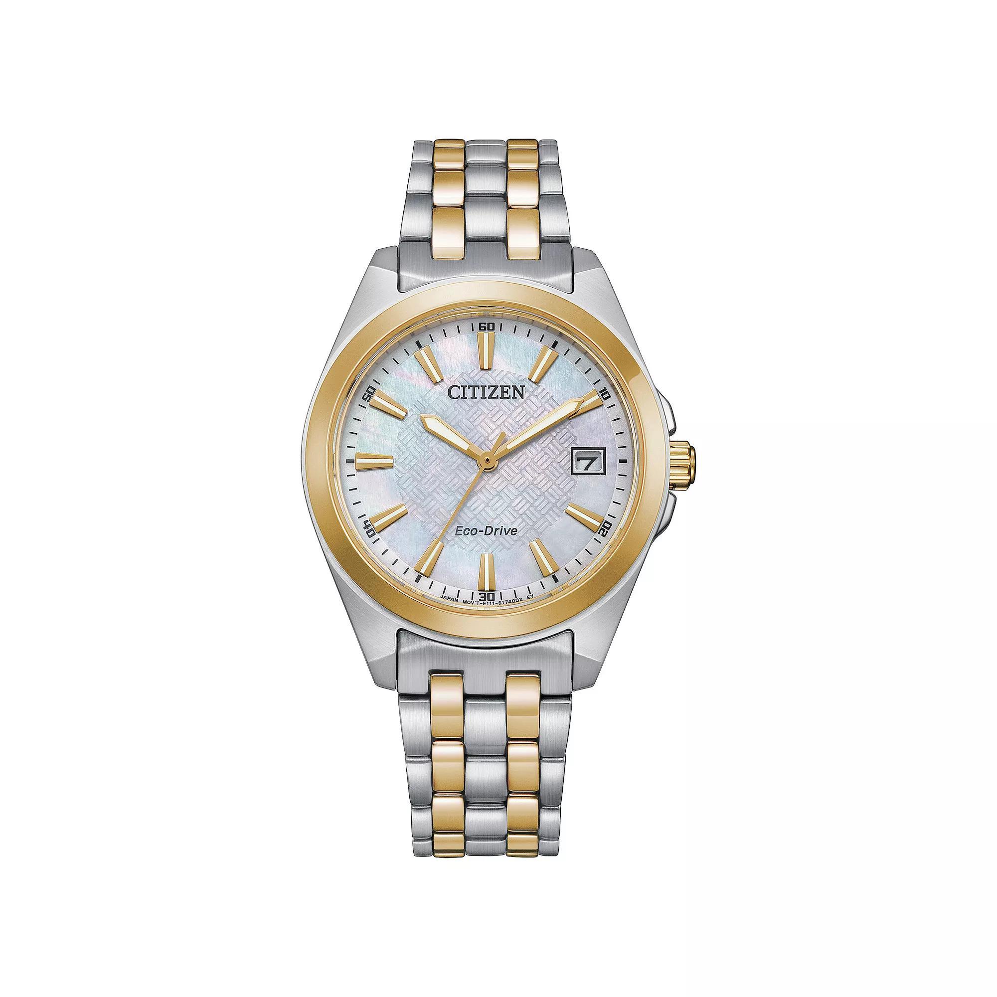 Citizen Eco-Drive Womens Corso Two-Tone Stainless Steel Bracelet Watch - EO1226-59X Rose Tone Silver Product Image