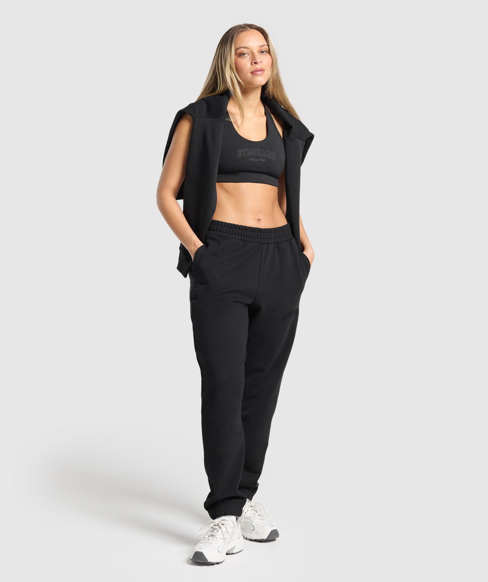 Gymshark Campus Classics Graphic Joggers - Black Female Product Image