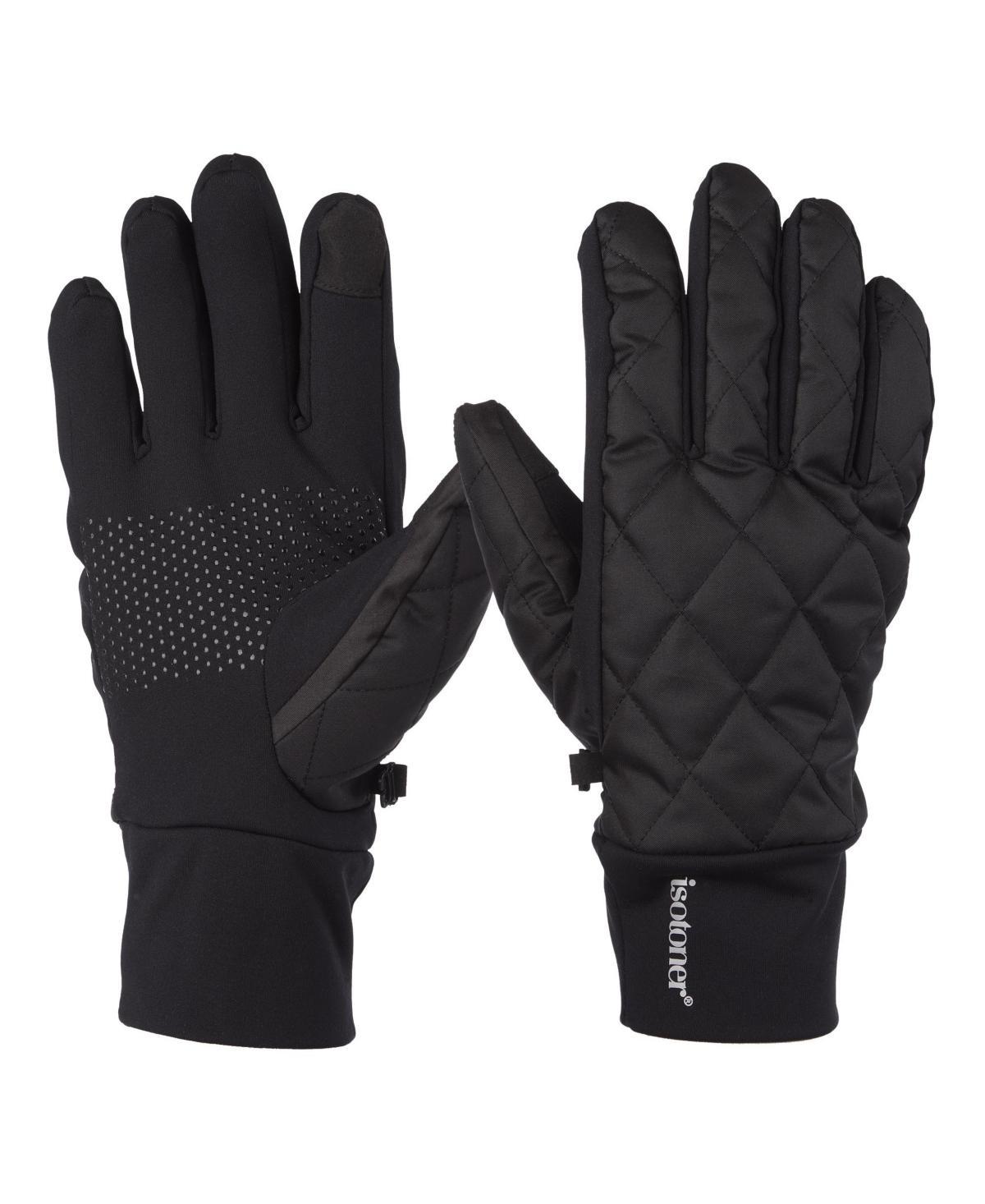 Men's isotoner Diamond Quilted Water-Repellent Touchscreen Gloves, Size: Large, Navy Blue Product Image