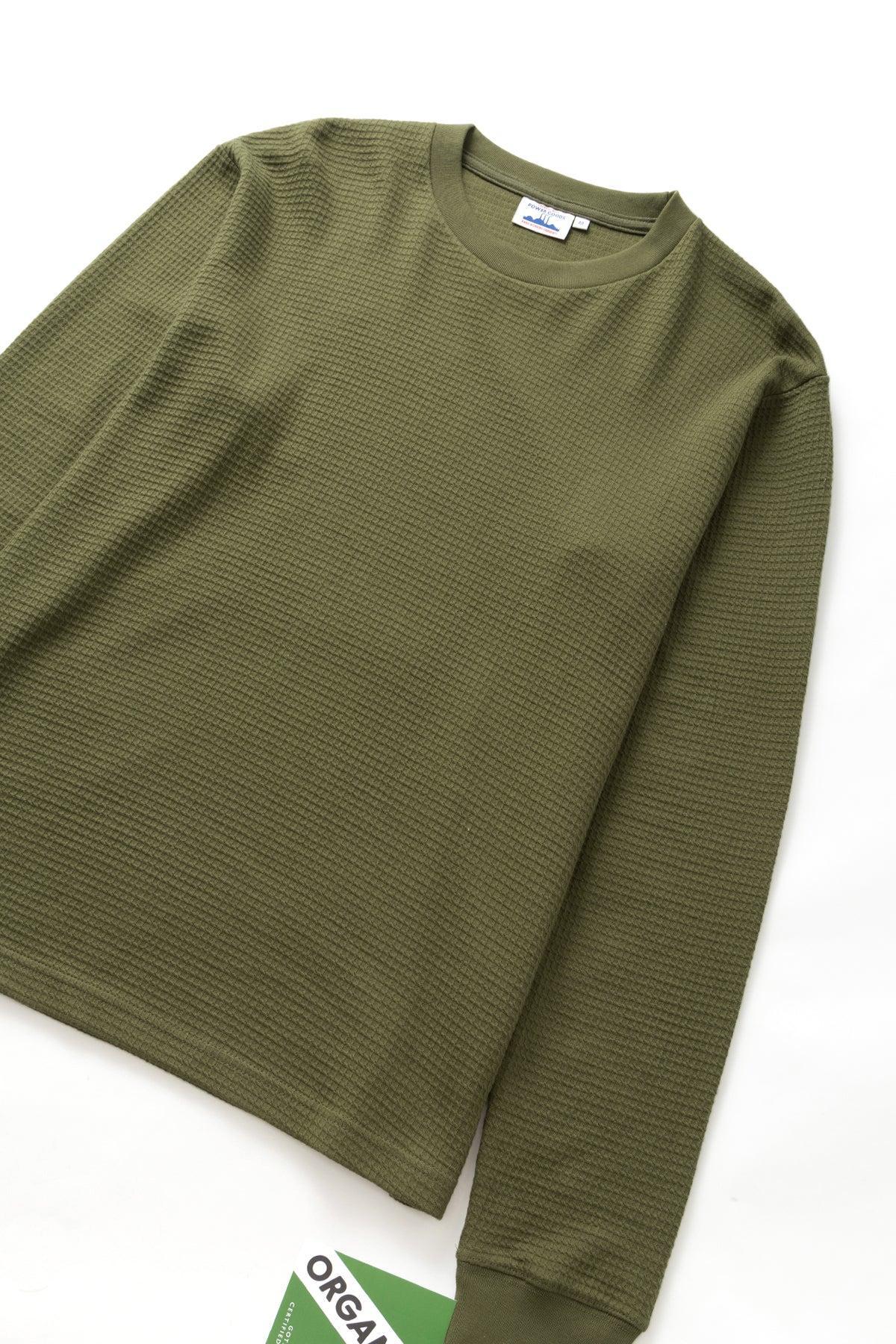 Power Goods - Thermal Waffle Long Sleeve Tee - Olive Product Image