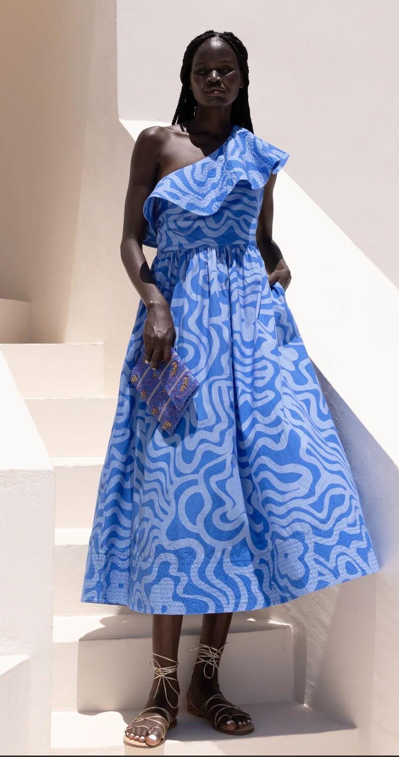 Oliphant One Shoulder Ruffle Maxi Product Image