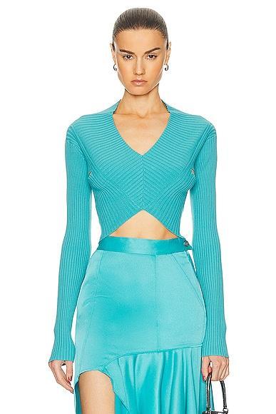 RTA Long Sleeve Cropped Knit Top Product Image