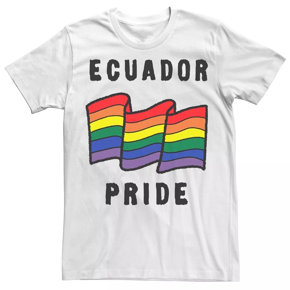 Men's Gonzales Ecuador Pride Sketched Flag Tee, Size: 3XL, White Product Image
