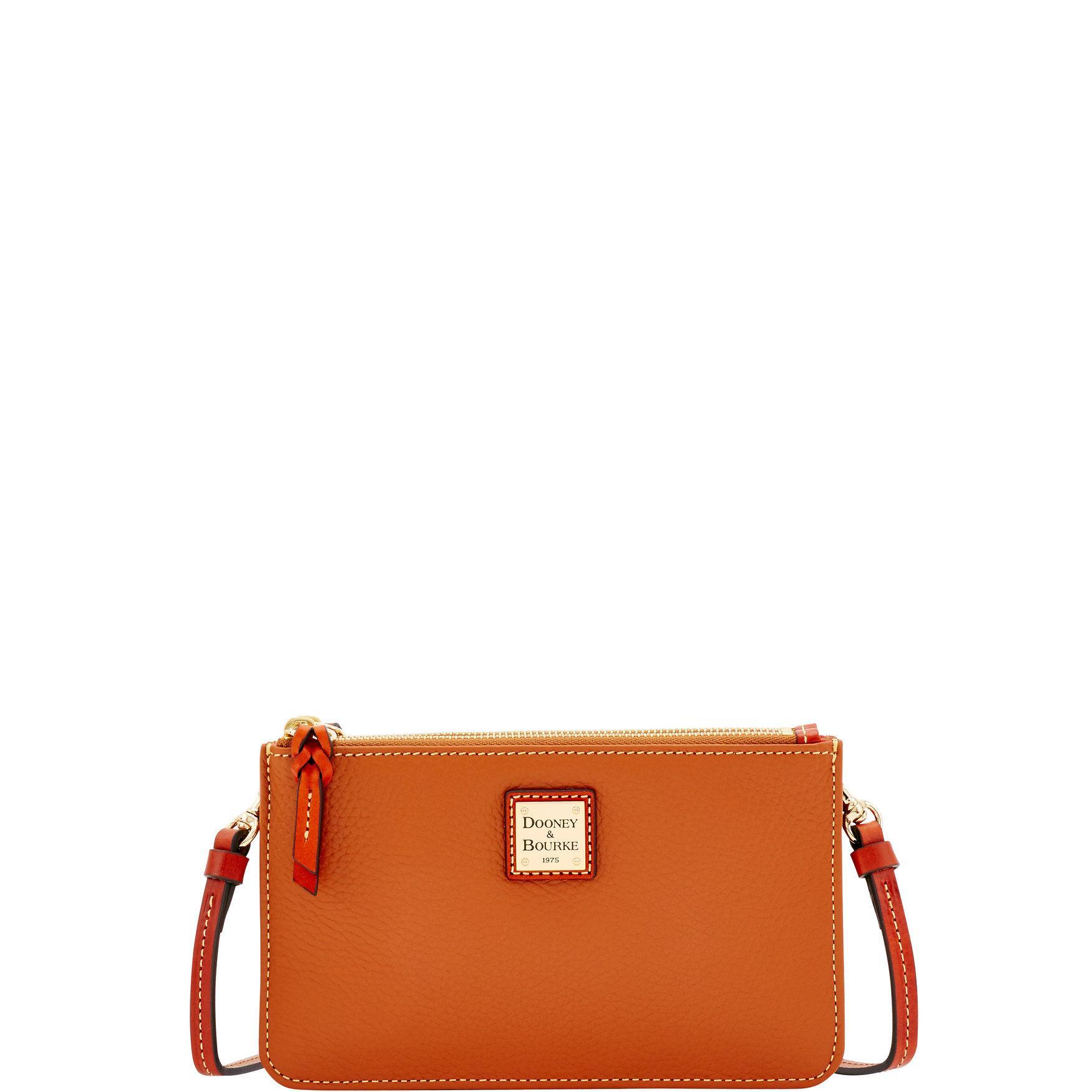 Dooney & Bourke Womens Pebble Grain Ella Crossbody Leather Shoulder Bag in Caramel Product Image