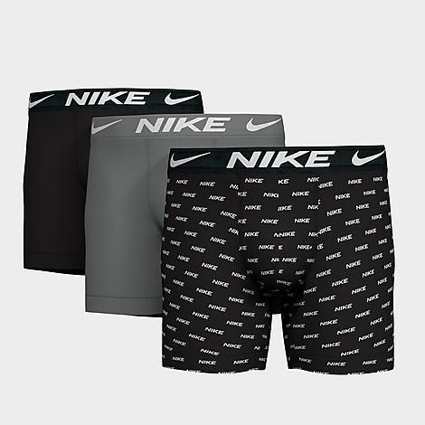 Men's Nike Dri-FIT Essential 3-pack Microfiber Boxer Briefs, Size: XXL, Nike Logo Grey Black Product Image